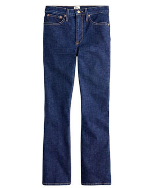 J Crew Billie Demi Kick Boot Cut Crop Jeans Dark Rinse Wash High Rise Stretch 27
